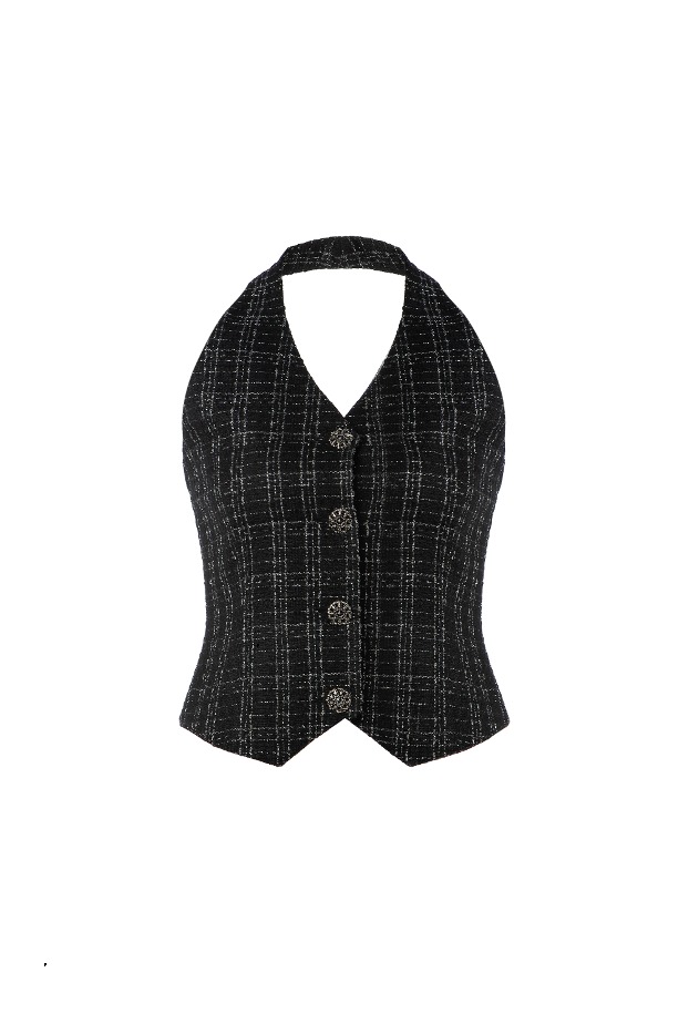 Premium Line - Como Tweed Halterneck Vest