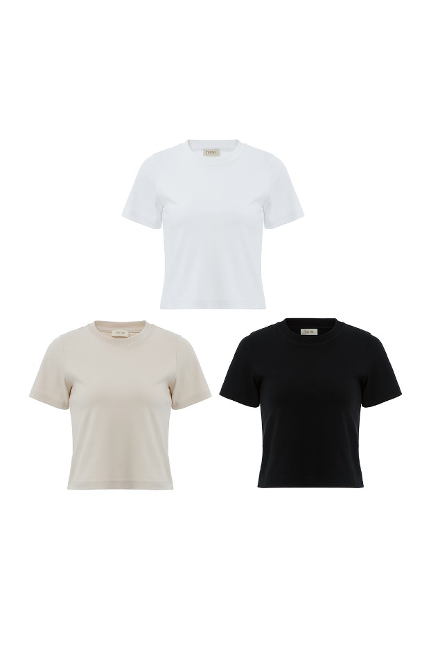 Daily Line - Always Short Sleeve Semi Crop T-Shirt